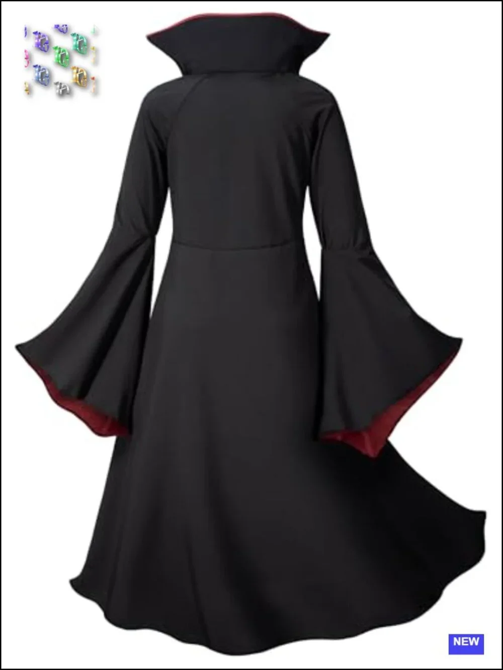 Girls Vampire Costume Dress Halloween Medieval Gothic Cosplay Fangs